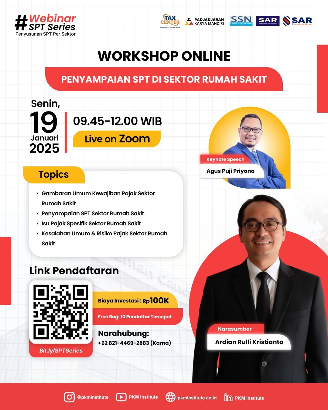 PKM Institute dan Tax Center UNPAD Gelar Workshop Online Penyampaian SPT Sektor Rumah Sakit